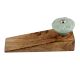 Sage Green Wheel Flower Ceramic Wooden Door Stopper